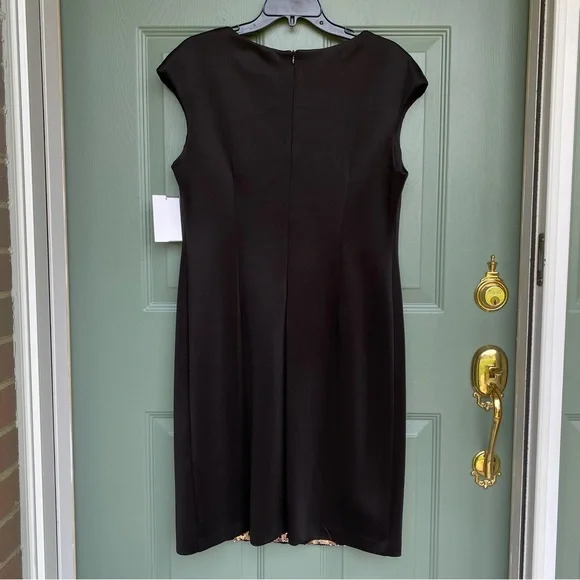 Connected Apparel Little Black Dress Sequin Hourglass Front Cap Sleeve Size 12 - Picture 4 of 4